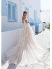 Off Shoulder Beaded Ivory Lace Tulle Wedding Dress